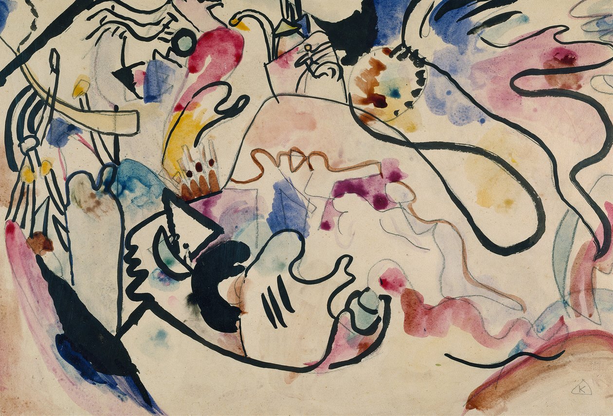 Akvarell 8. számú Ítéletnap, 1911-1912. alkotó: Wassily Kandinsky