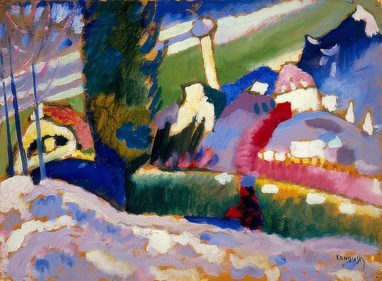 Téli táj templommal. 1910-11 alkotó: Wassily Kandinsky