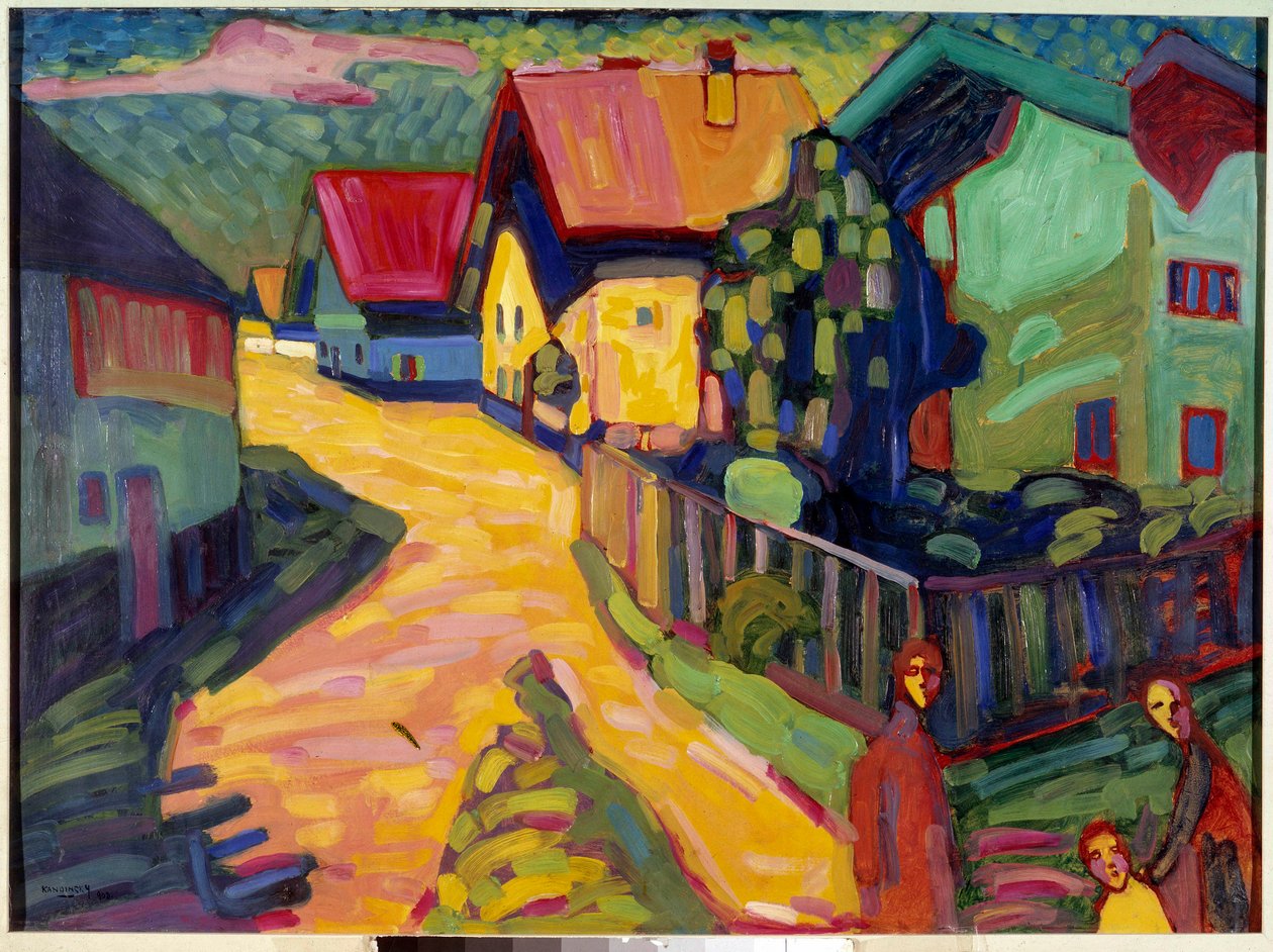Nő egy murnaui utcában, XX. század (festmény) alkotó: Wassily Kandinsky