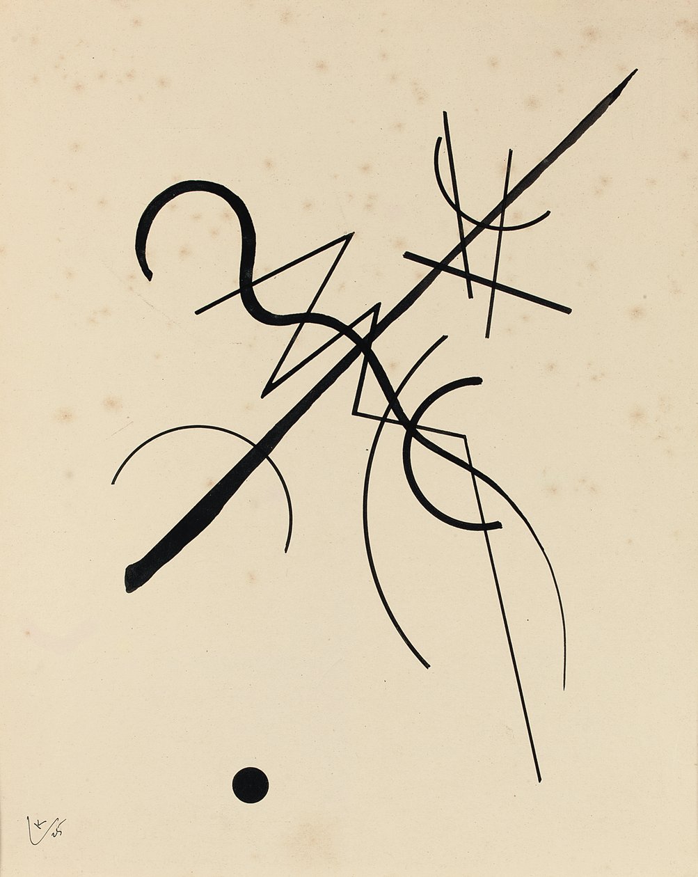 Rajz ponthoz és vonalhoz a felülethez alkotó: Wassily Kandinsky