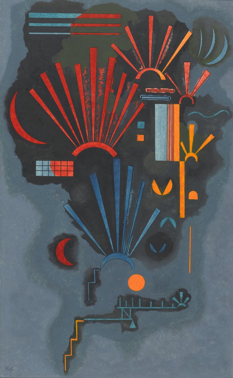 Zunehmen, 1933 (olaj, tojás tempera és tinta papíron) alkotó: Wassily Kandinsky