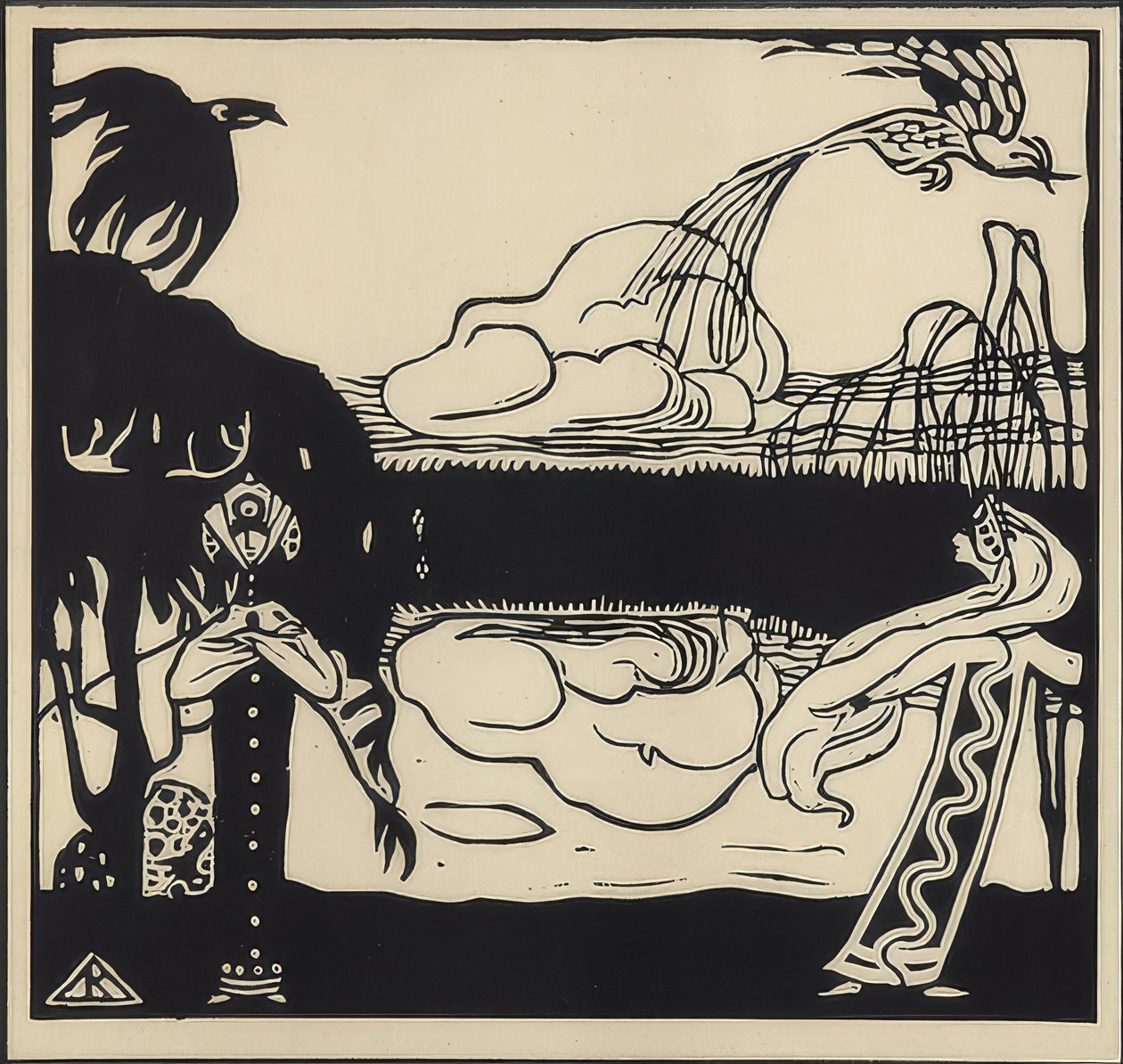Két madár. 1907 alkotó: Wassily Kandinsky