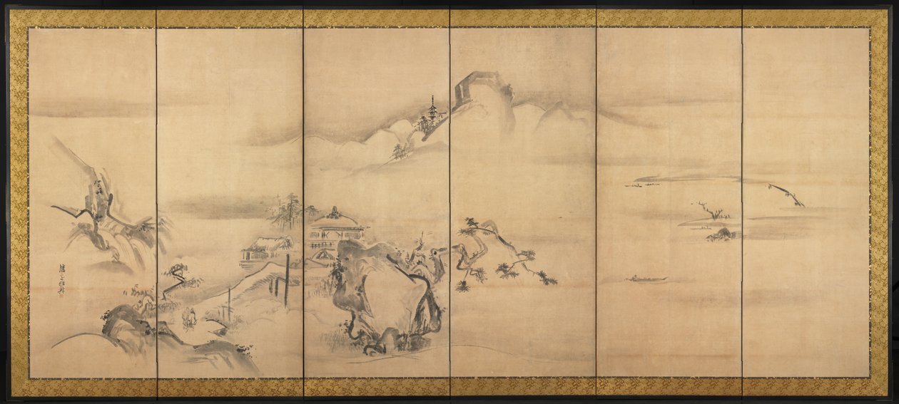 Nyolc kilátás a Xiao és Xiang folyóra, 1700-as évek. alkotó: Watanabe Shiko