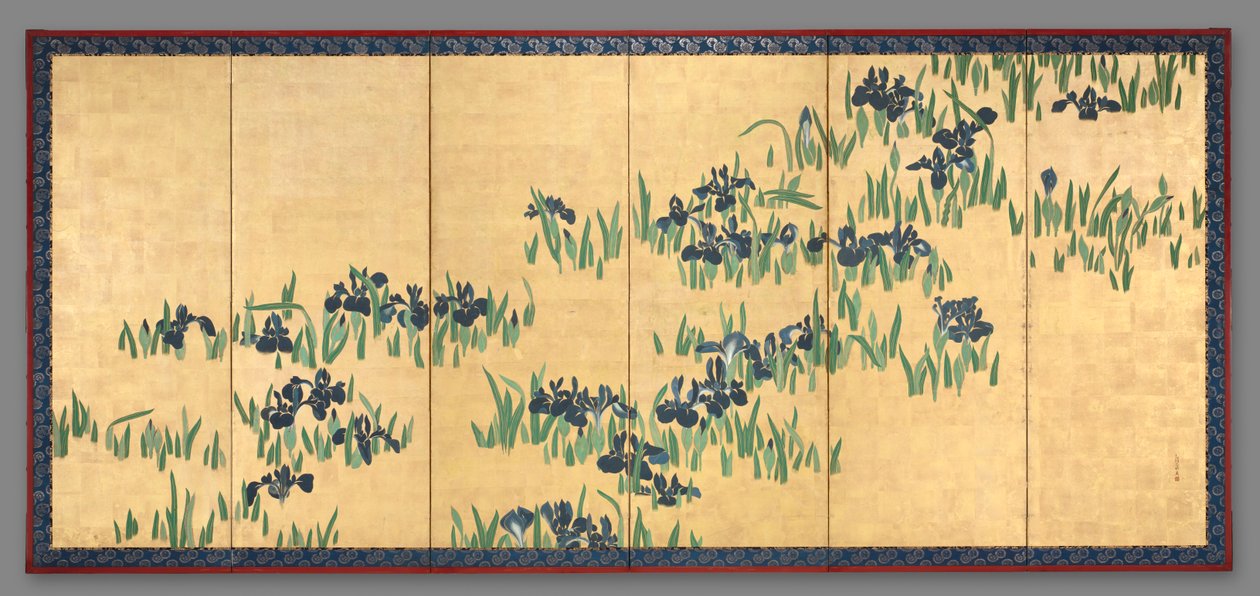 Íriszek, 1700-as évek. alkotó: Watanabe Shiko