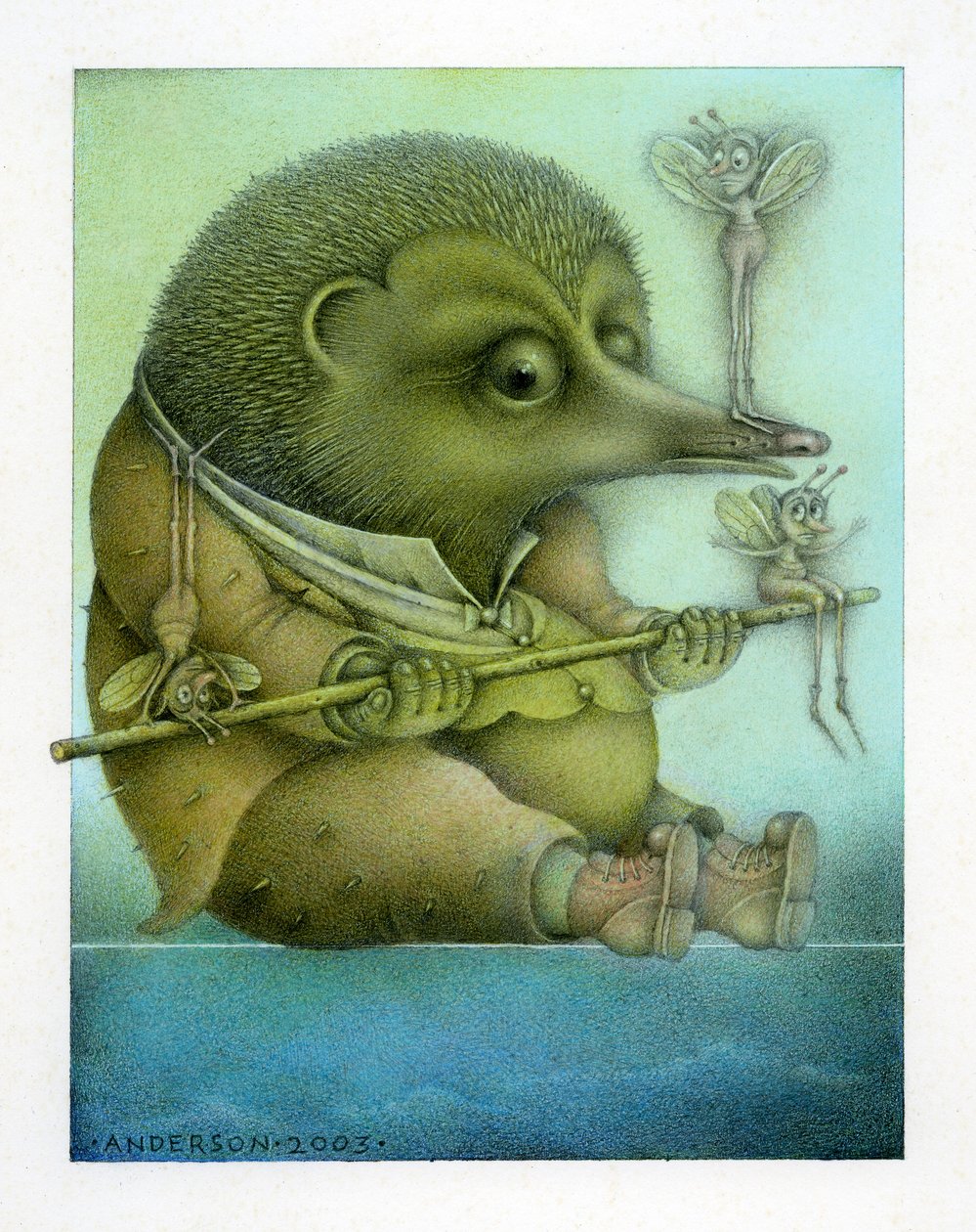 Balanszírozó sün és barátai, 2003 (vegyes technika, művészeti karton) alkotó: Wayne Anderson