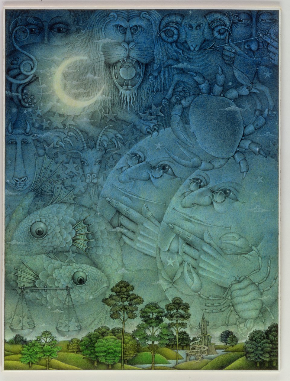 Zodiac Sky (ceruza és színes zsírkréta papírra) alkotó: Wayne Anderson
