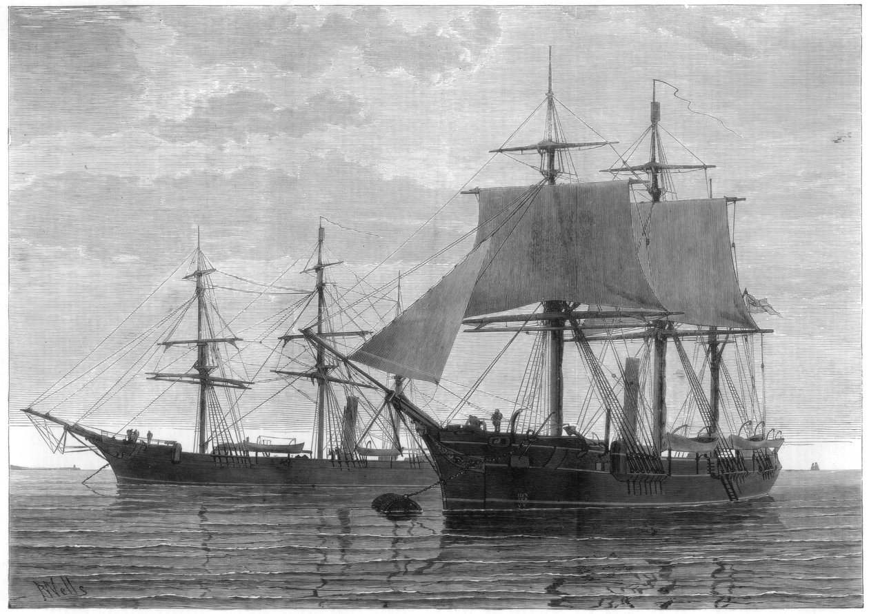 HMS „Discovery” és HMS „Alert”, brit sarkvidéki expedíció, 1875. alkotó: Wells