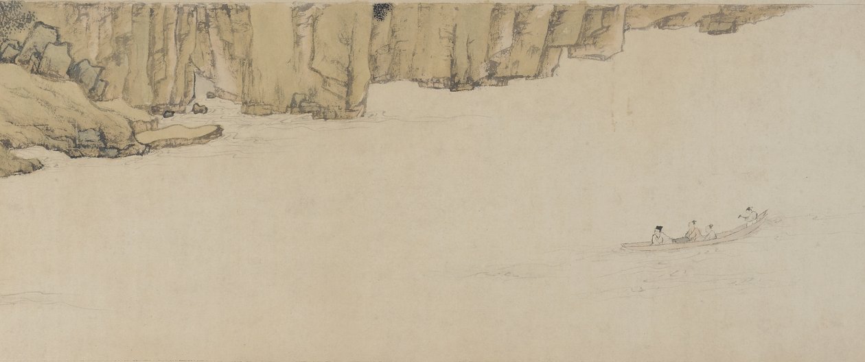 Hajózás a Vörös szikla alatt, Ming-dinasztia, 1552 (tinta és színes papíron) alkotó: Wen Zhengming