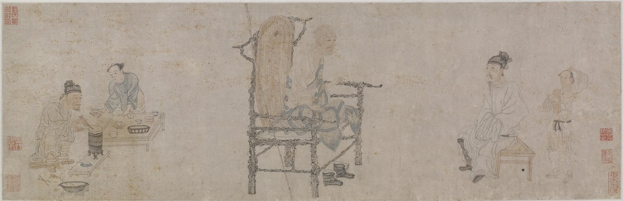 Xiao Yi trükközéssel megszerezte a Lanting kéziratot (tinta és szín a papíron) alkotó: Wen Zhengming