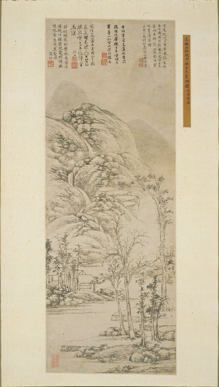 Ősfák és szürke ködök, 1530. alkotó: Wen Zhengming
