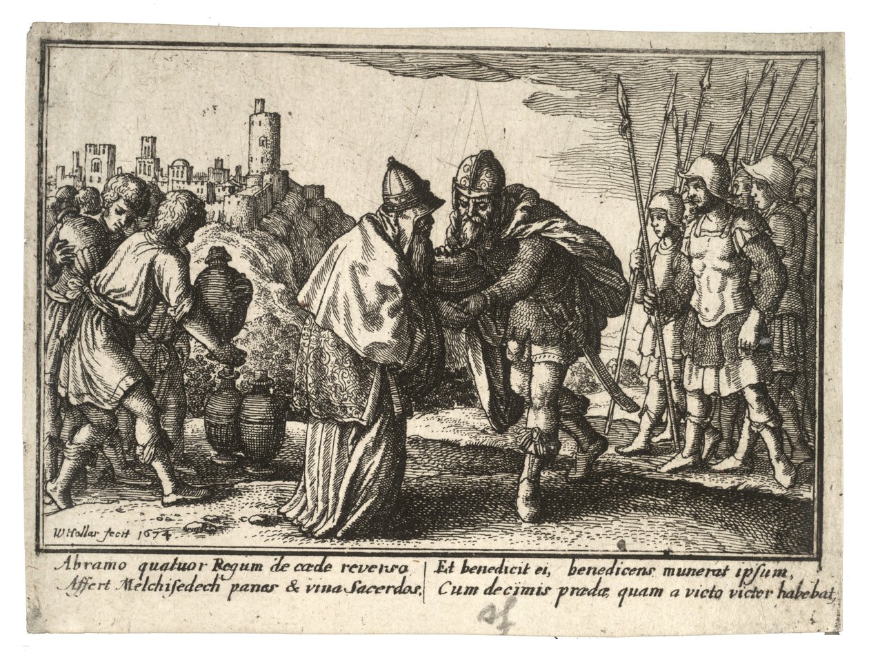 Ábrahám és Melkizedek alkotó: Wenceslaus Hollar