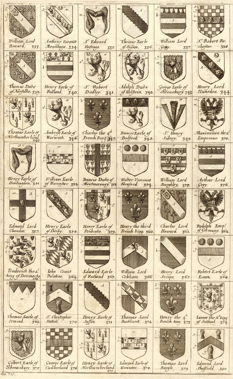 A harisnyakötő lovagjainak karjai alkotó: Wenceslaus Hollar