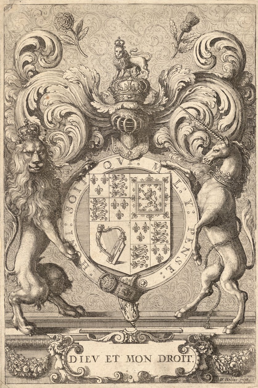 Angol királyi karok (1660 - 1689). 2. állapot alkotó: Wenceslaus Hollar