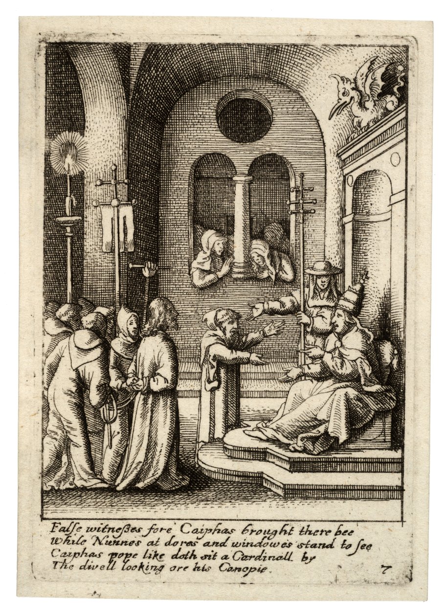 Jézus ismét Kajafás előtt alkotó: Wenceslaus Hollar