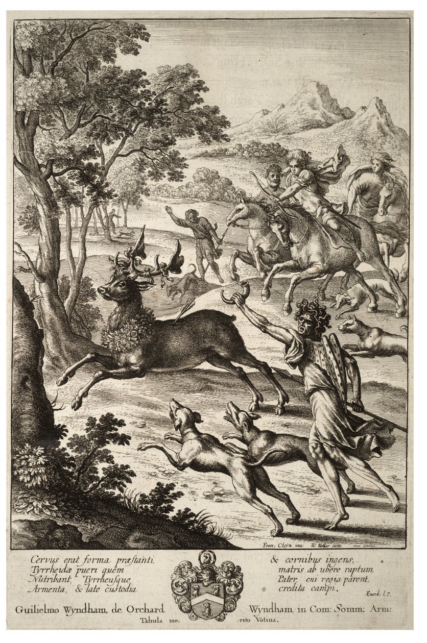 Julus vadászik Tyrrheus szarvasára. 2. állam alkotó: Wenceslaus Hollar