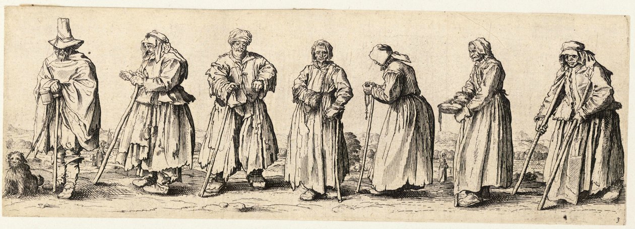 Férfiak és nők koldusok alkotó: Wenceslaus Hollar