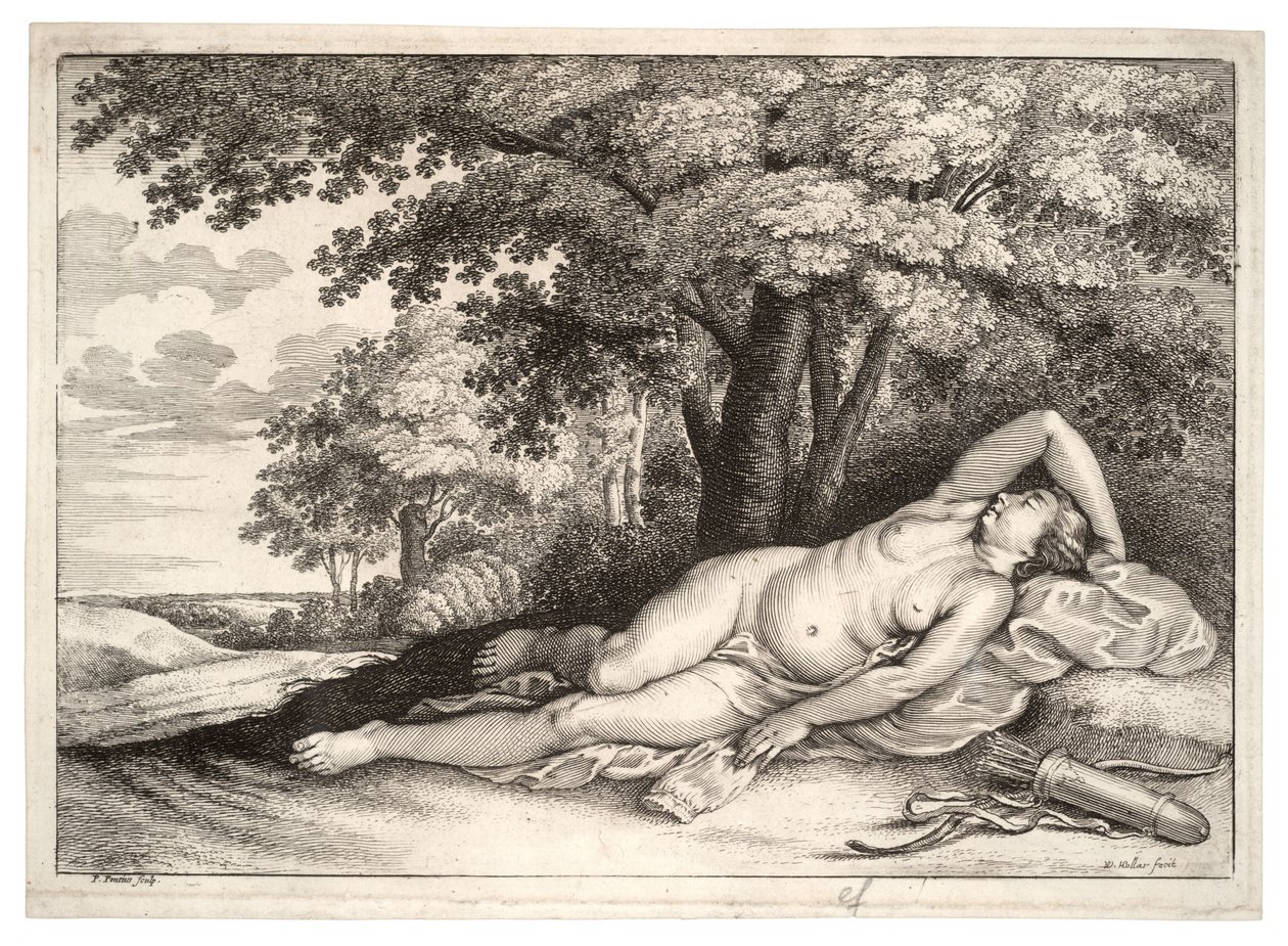 Alvó vadásznő. 2. állapot alkotó: Wenceslaus Hollar