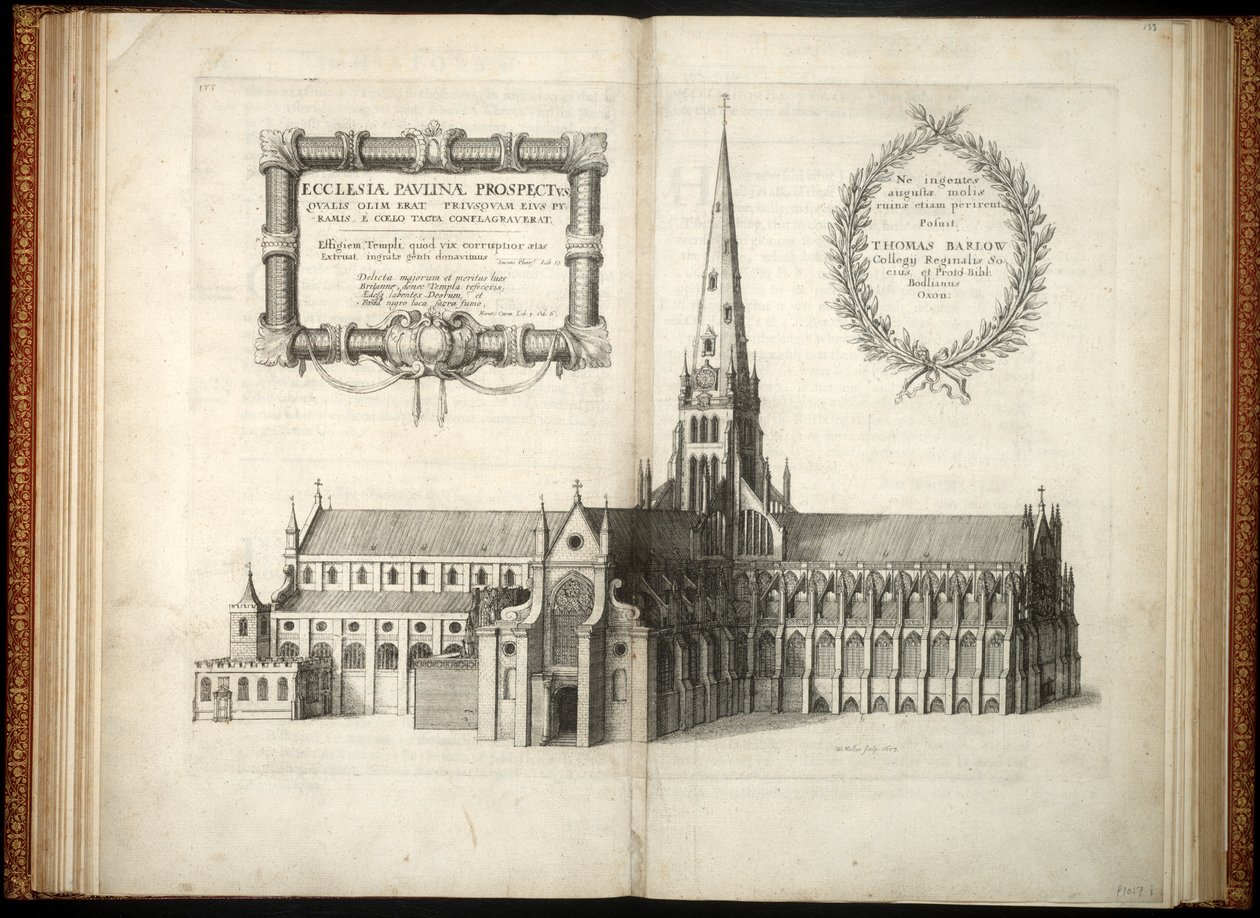 Szent Pál délről mutatja a tornyot. 1. állapot alkotó: Wenceslaus Hollar