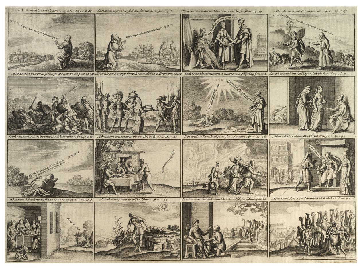 Az Ábrahám -történet (teljes lap formájában). 3. állapot alkotó: Wenceslaus Hollar