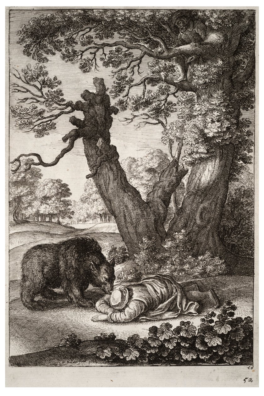 Az erdészek és a medve. 1. állapot alkotó: Wenceslaus Hollar