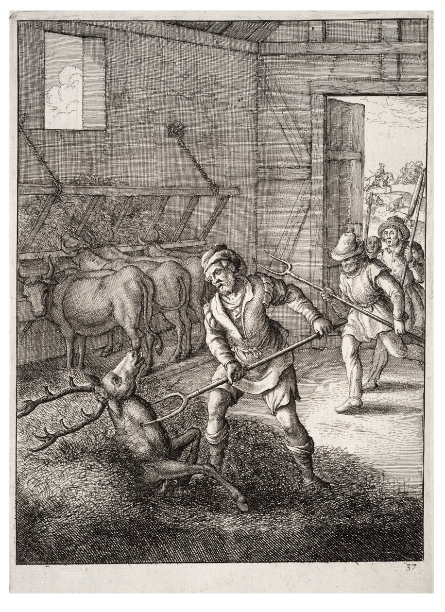 A szarvas a tehénistállóban alkotó: Wenceslaus Hollar