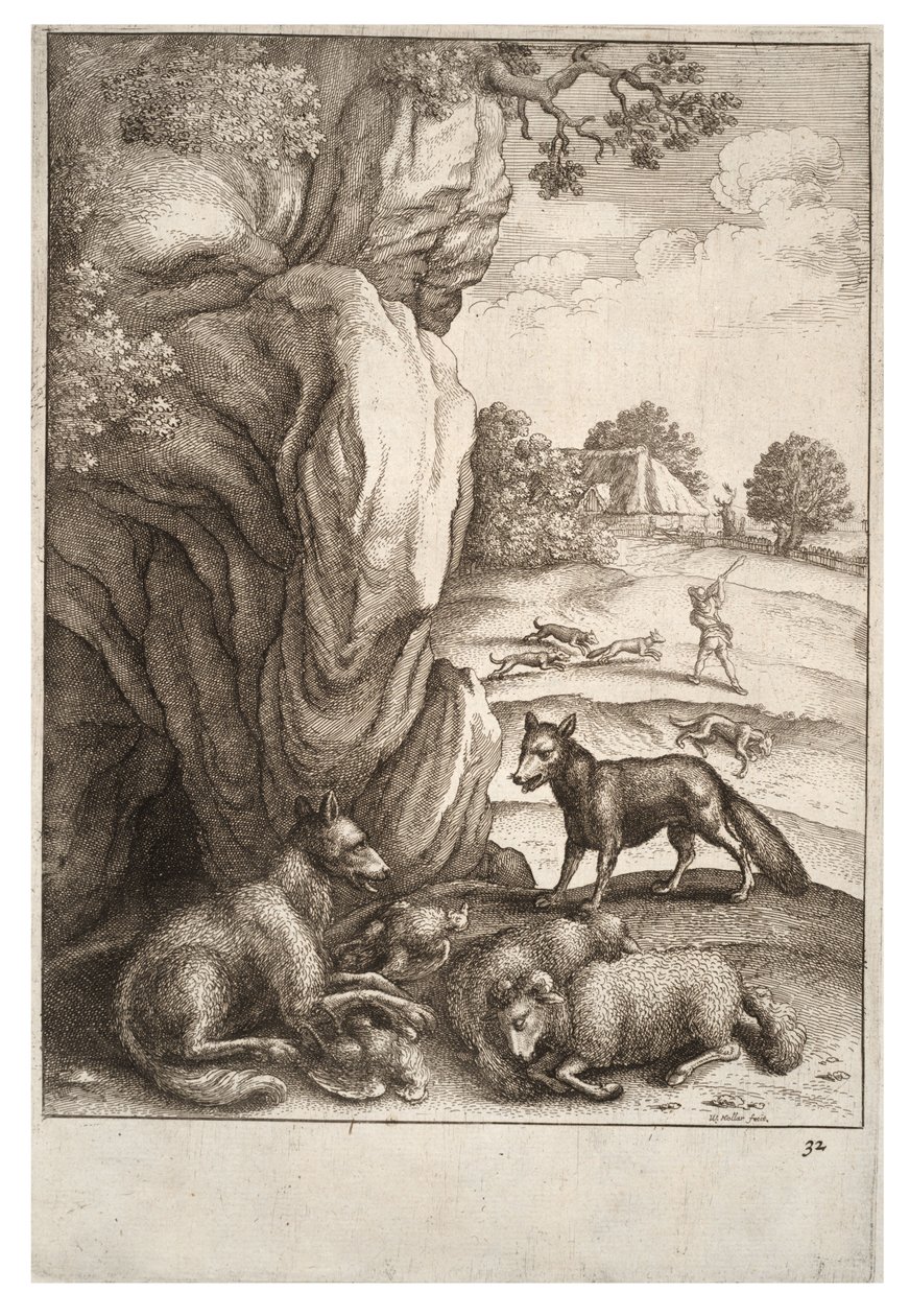 A farkas és a róka alkotó: Wenceslaus Hollar
