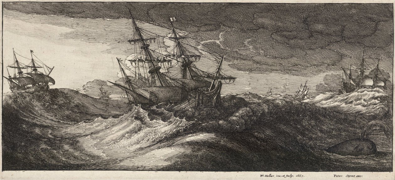 Hadihajók és csöpp bálna. 2. állapot alkotó: Wenceslaus Hollar