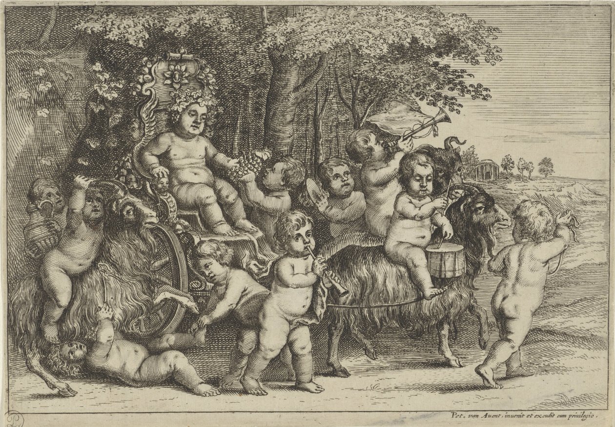 Bacchant és fiúk felvonulása kecskéken alkotó: Wenceslaus Hollar (rejected attribution)