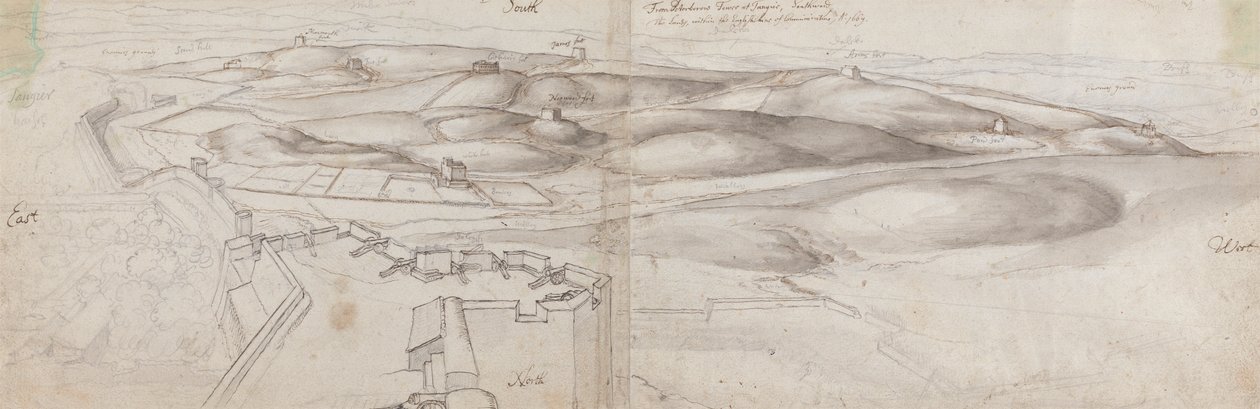 Kilátás a tangeri Peterborough-toronyból alkotó: Wenceslaus Hollar