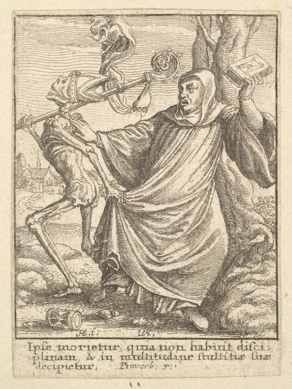 Apát, a Haláltáncból, 1651. alkotó: Wenceslaus Hollar