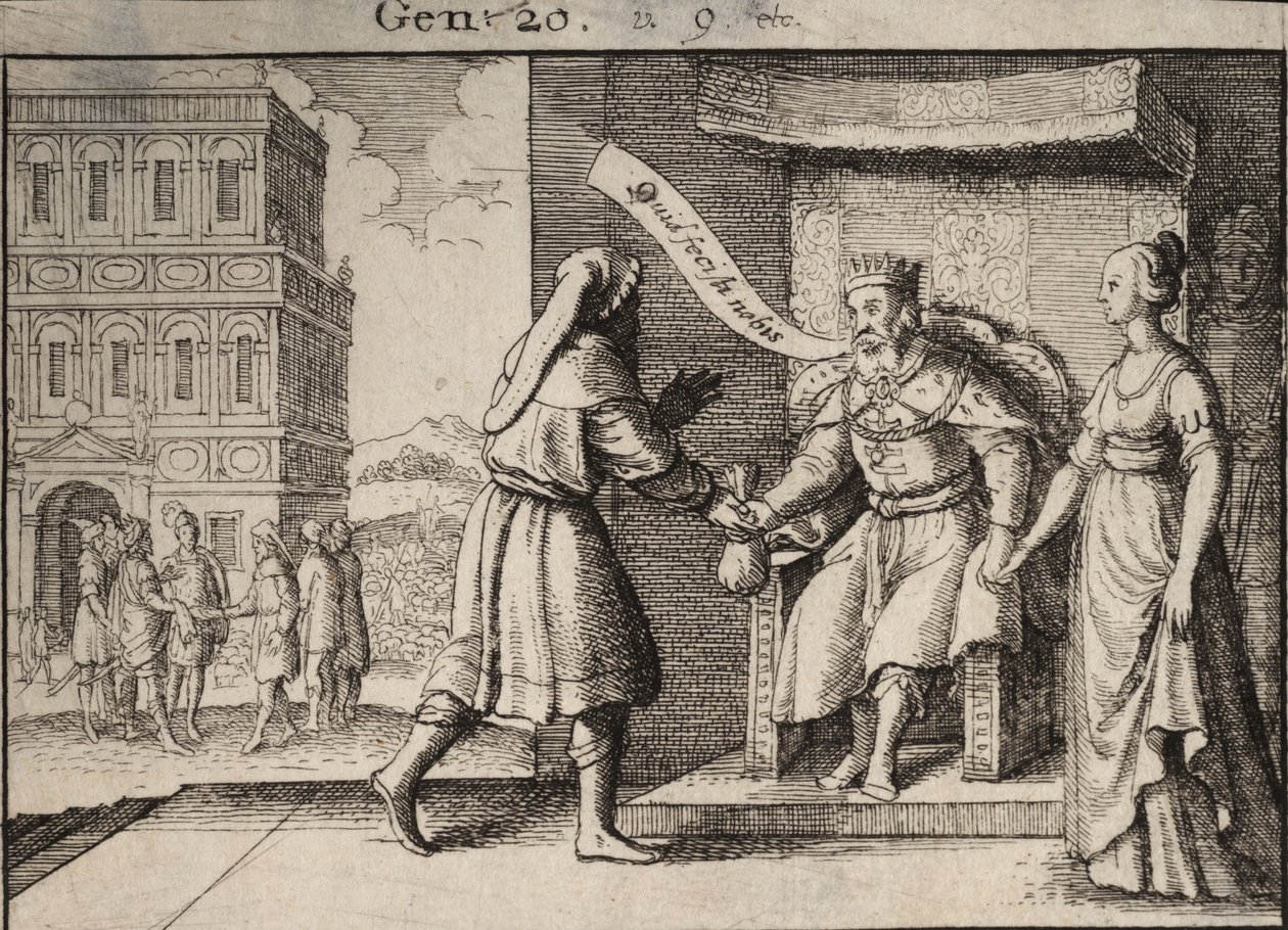 Abimélek megdorgálja Ábrahámot. 1. állapot alkotó: Wenceslaus Hollar