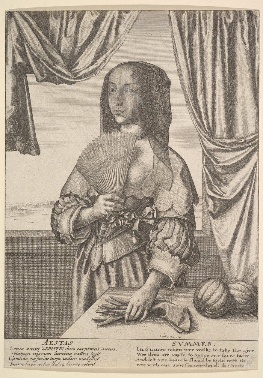 Aestas – Nyár Háromnegyed hosszúságú évszakok, 1641. alkotó: Wenceslaus Hollar