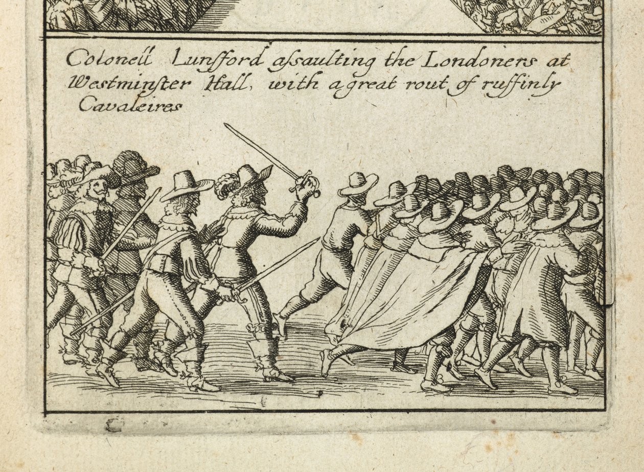 "Minden emlékezetes és lenyűgöző parlamenti kegyelem, amelyet angol nemzetünk számára biztosítottak ezen a téren, amely kevesebb, mint 2 évvel az Aº 1641 és 1642 után" alkotó: Wenceslaus Hollar