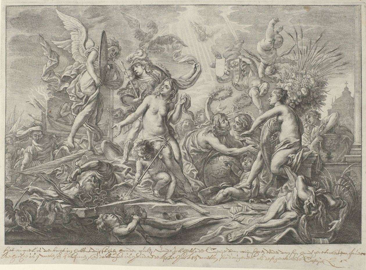 A vesztfáliai béke allegóriája, 1648 alkotó: Wenceslaus Hollar