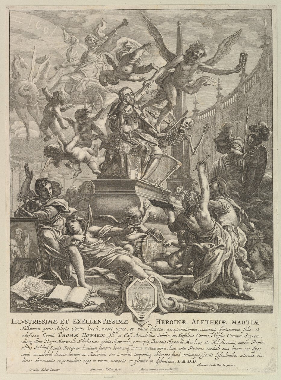 Allegória Arundel grófjának haláláról, kb. 1646. alkotó: Wenceslaus Hollar