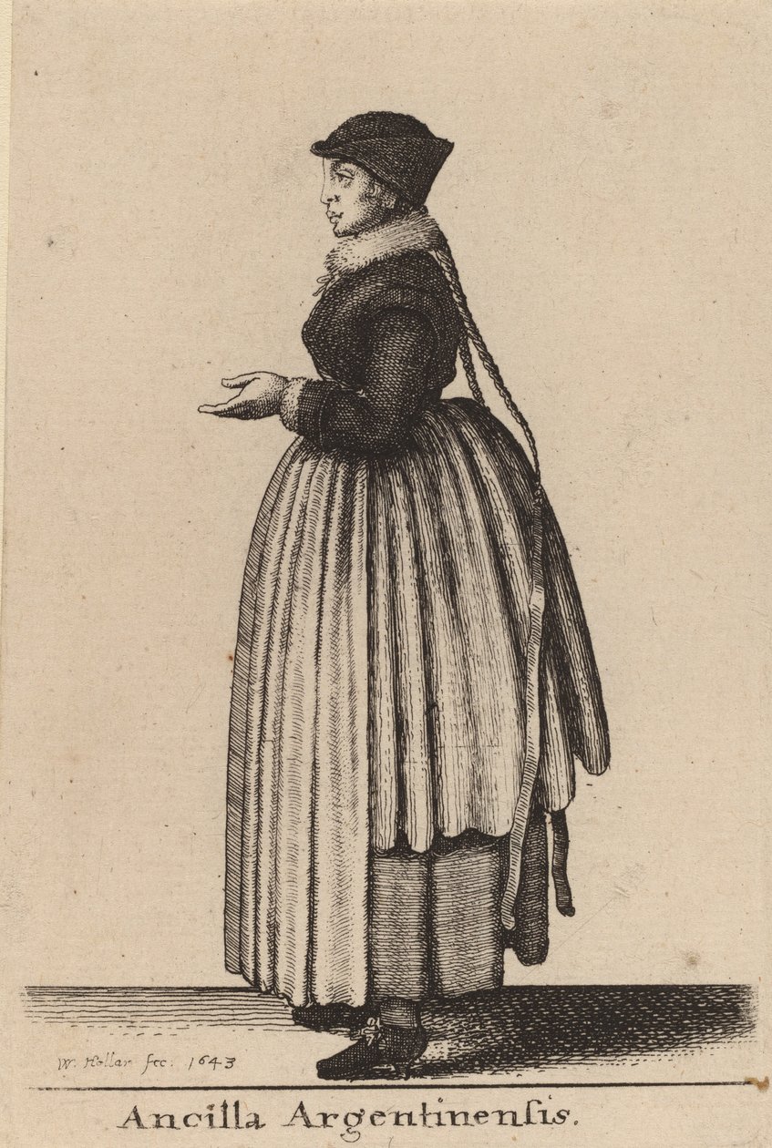 Argentin szobalány, 1643 alkotó: Wenceslaus Hollar