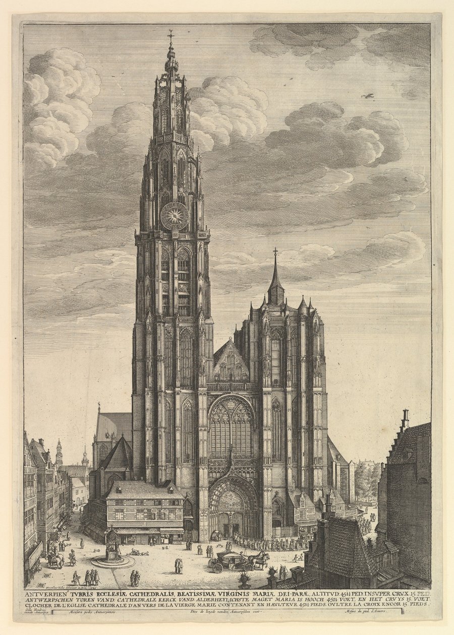 Antwerpeni katedrális prospektusa Tvrris Ecclesiæ Cathedralis, 1625-77 alkotó: Wenceslaus Hollar