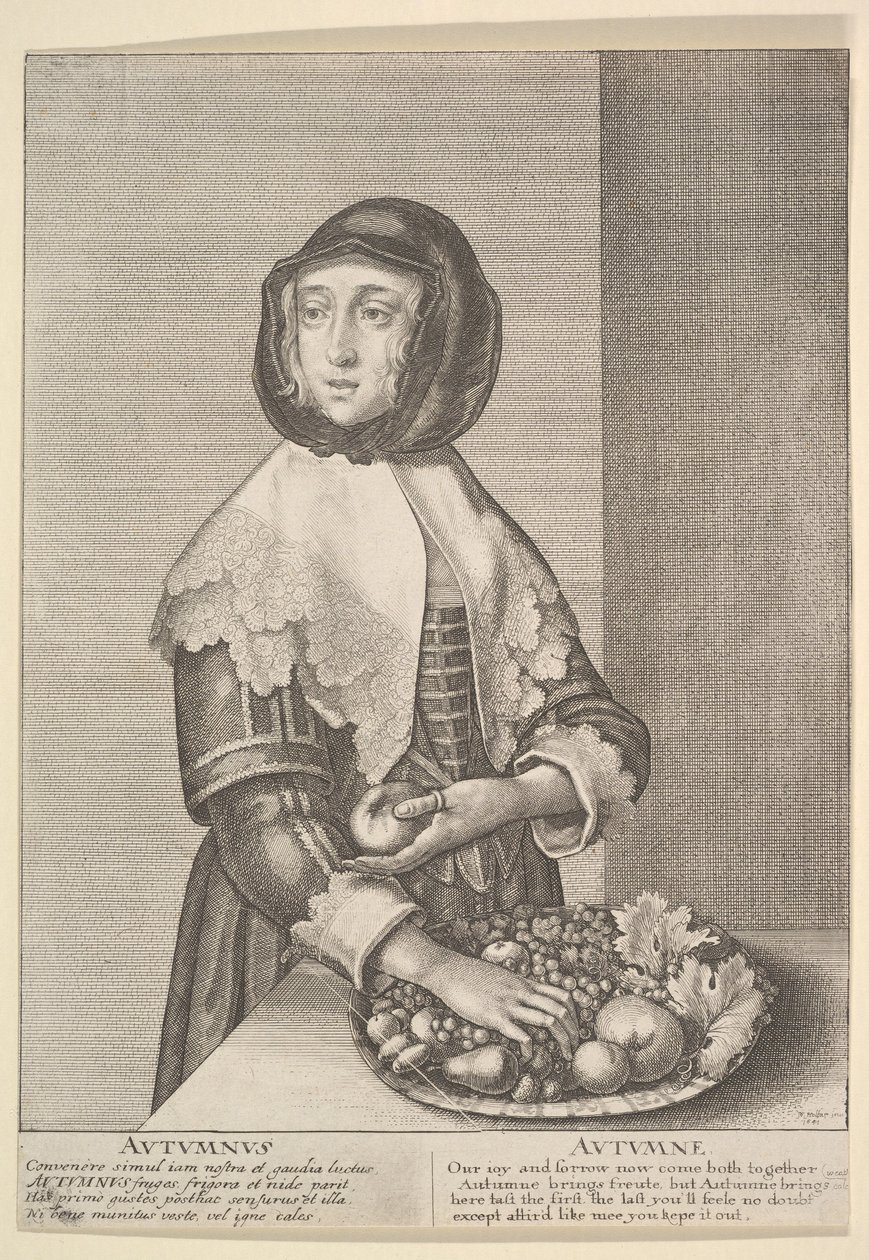 Ősz – Ősz Háromnegyed hosszúságú évszakok, 1641. alkotó: Wenceslaus Hollar