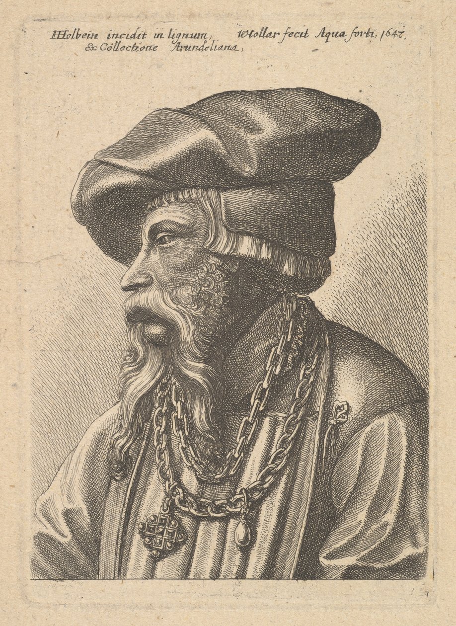 Szakállas férfi láncos nyaklánccal, 1647. alkotó: Wenceslaus Hollar