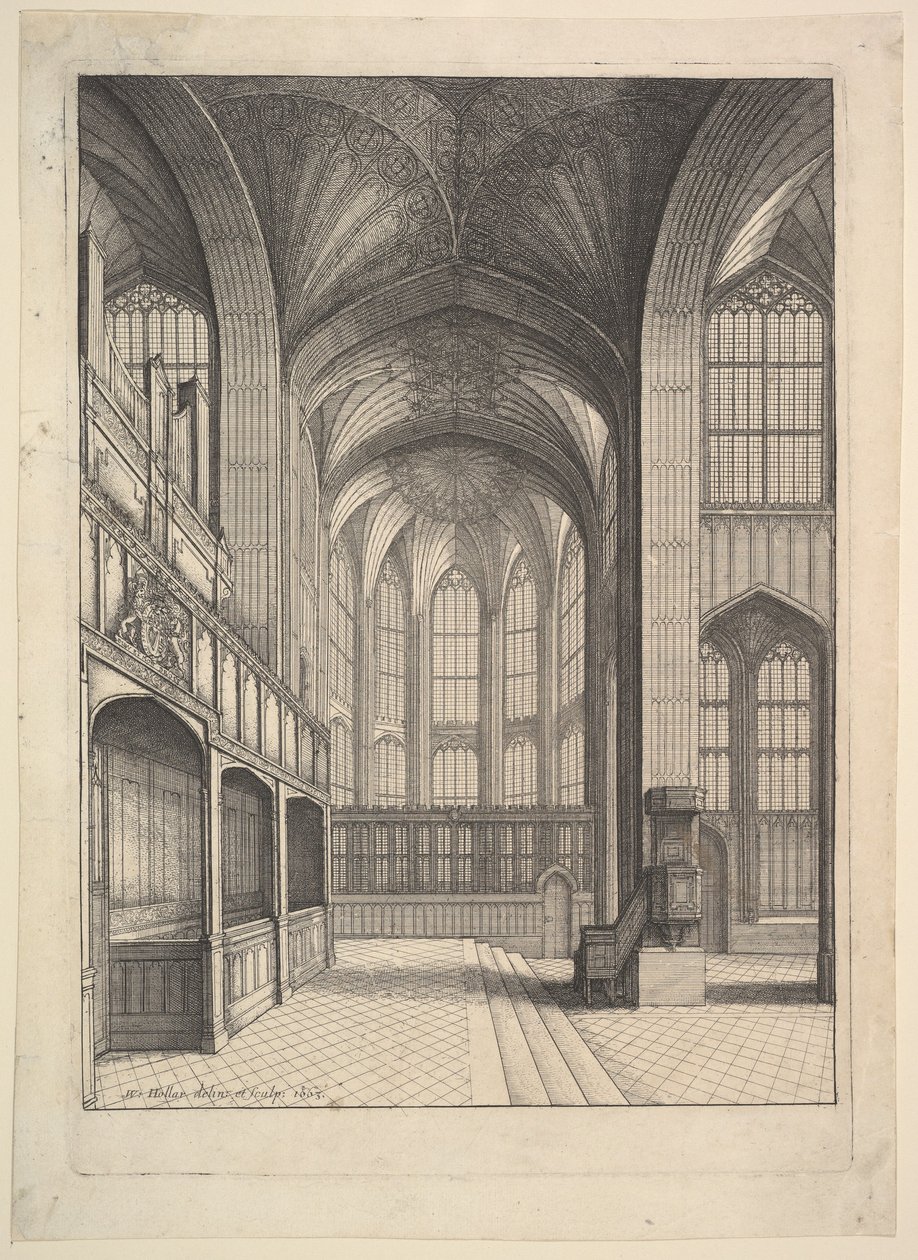 Brays-kápolna a Windsor állambeli St. Georges-kápolnában, 1663. alkotó: Wenceslaus Hollar