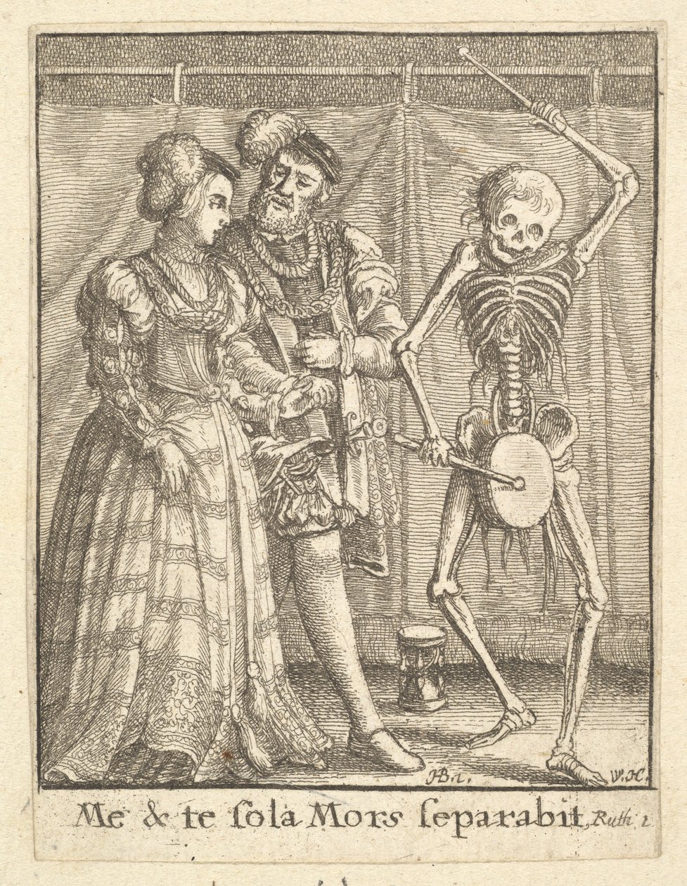 Menyasszonyi pár, a Haláltáncból, 1651. alkotó: Wenceslaus Hollar