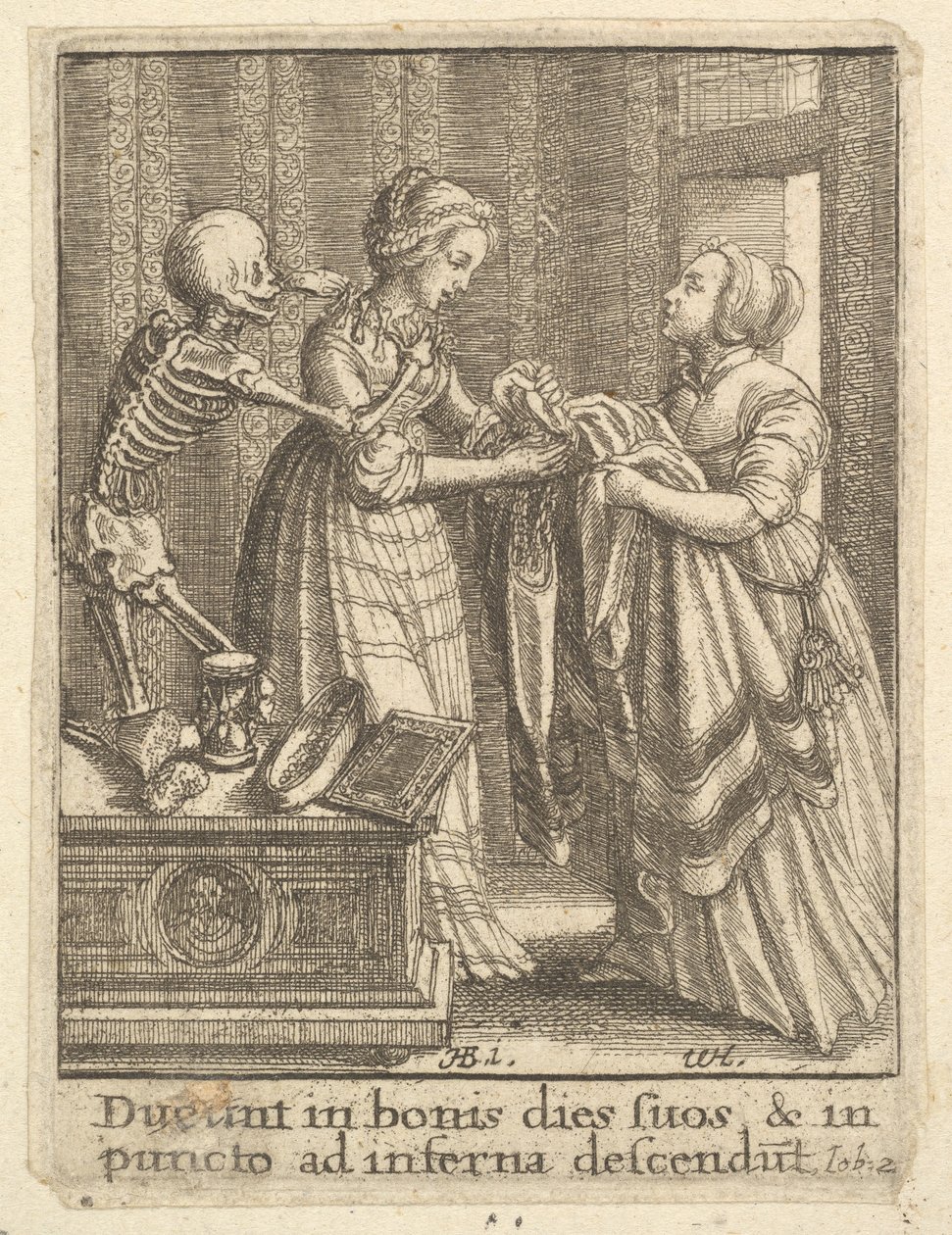 Menyasszony, a haláltáncból, 1651. alkotó: Wenceslaus Hollar