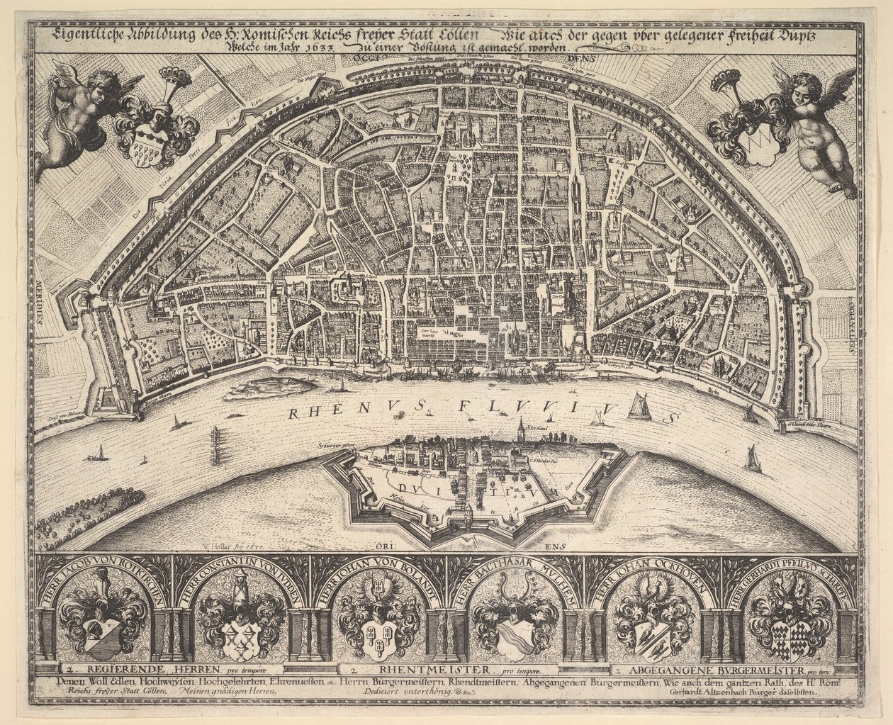 Köln és Deutz, 1635. alkotó: Wenceslaus Hollar