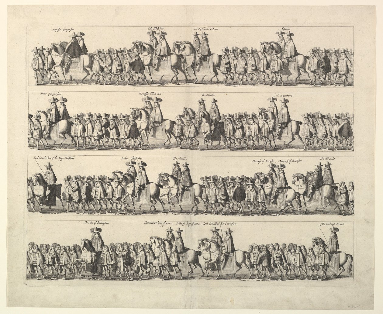 II. Károly koronázási körmenete Londonon keresztül, 1662. alkotó: Wenceslaus Hollar