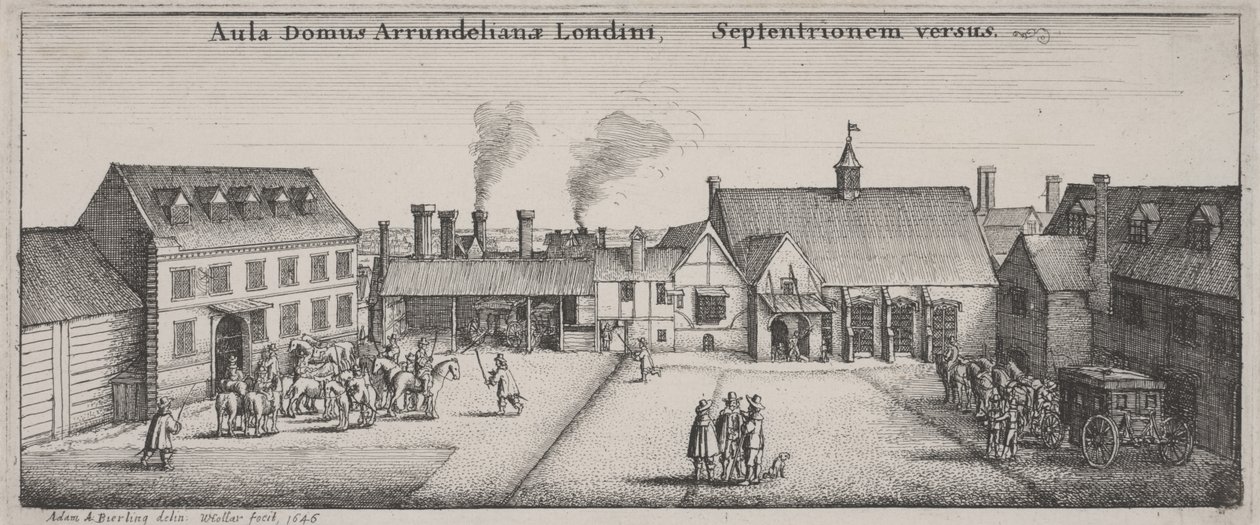 Az Arundel-ház udvara északról alkotó: Wenceslaus Hollar