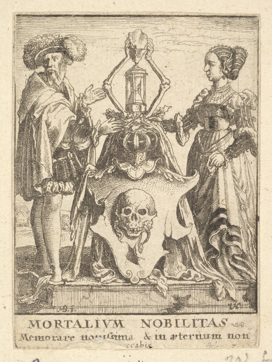 Halálcímer, a Haláltáncból, 1651. alkotó: Wenceslaus Hollar