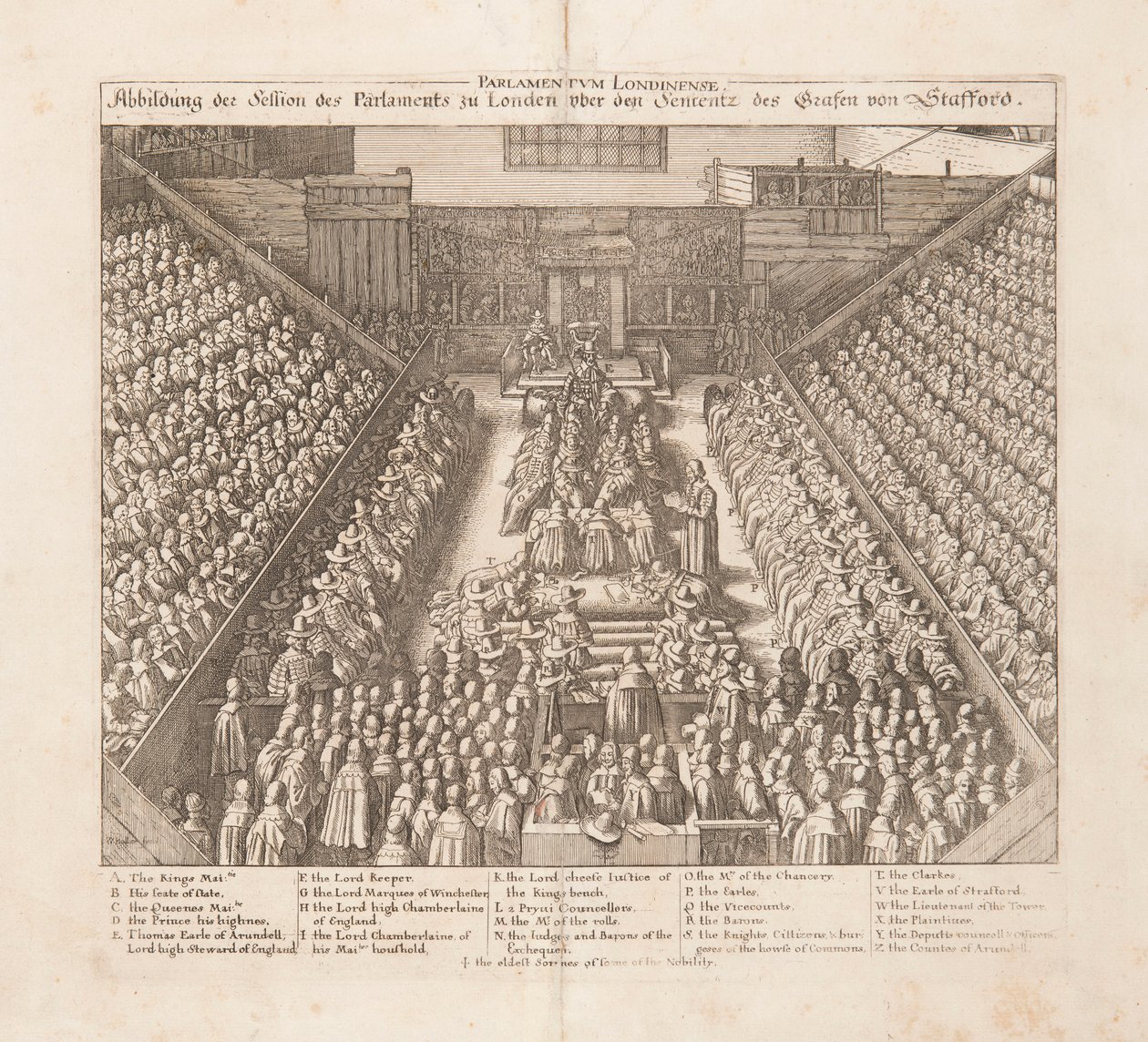 A londoni parlament 1642 körüli Stafford gróf ítéletének ábrázolása. alkotó: Wenceslaus Hollar