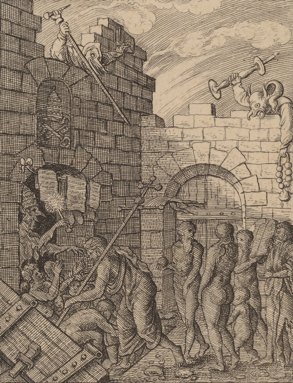 Leszállás a pokolba. alkotó: Wenceslaus Hollar