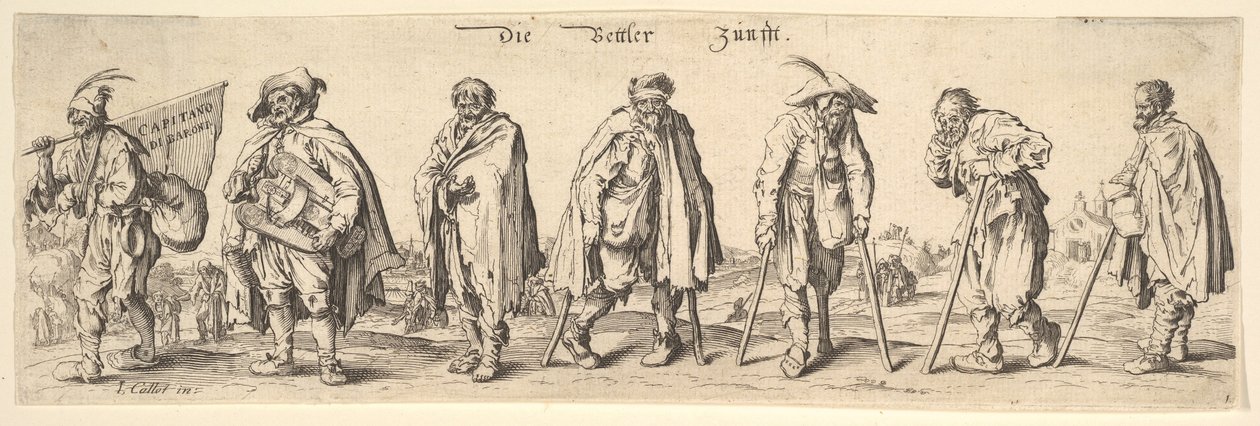 A Koldusok Céhe A hét koldus, 1630. alkotó: Wenceslaus Hollar