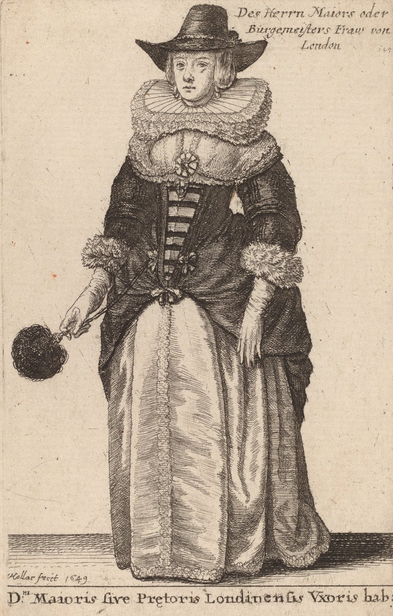 A Lord Mayor vagy London Praetor felesége, 1649 alkotó: Wenceslaus Hollar